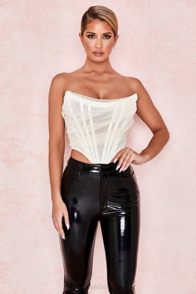 vestiario esso House of CB corsetto con stecche avorio Melinda X44T108
