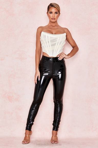 vestiario esso House of CB corsetto con stecche avorio Melinda X44T108