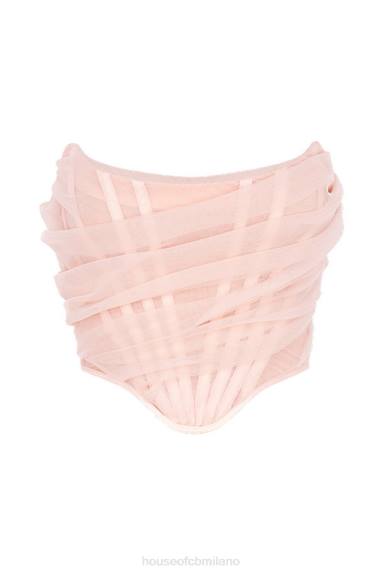 vestiario esso House of CB corsetto con stecche rosa melinda X44T100