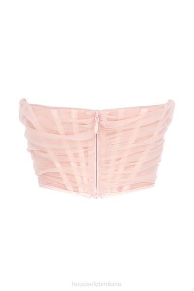 vestiario esso House of CB corsetto con stecche rosa melinda X44T100