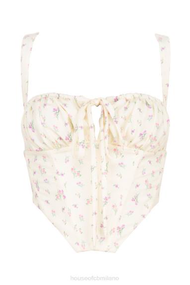 vestiario esso House of CB corsetto floreale gene limone X44T106