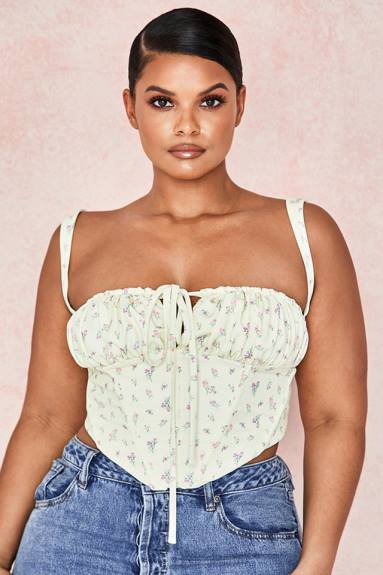 vestiario esso House of CB corsetto floreale gene limone X44T106