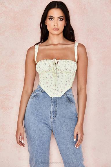 vestiario esso House of CB corsetto floreale gene limone X44T106