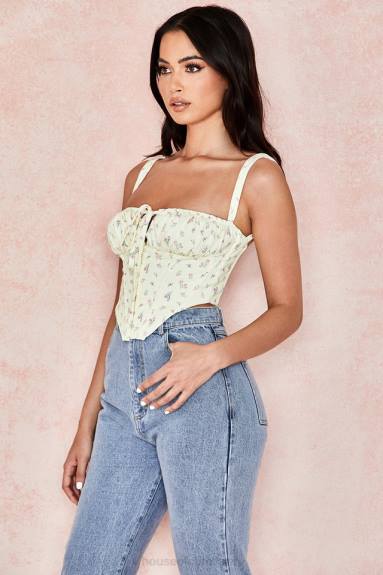 vestiario esso House of CB corsetto floreale gene limone X44T106