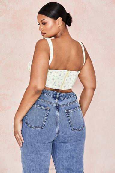 vestiario esso House of CB corsetto floreale gene limone X44T106