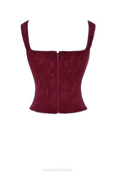 vestiario esso House of CB corsetto floreale parisa merlot X44T7
