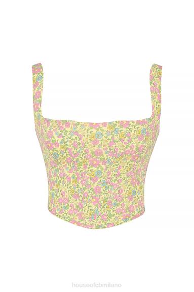vestiario esso House of CB corsetto floreale vintage papavero X44T77