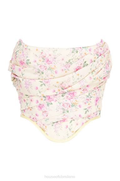 vestiario esso House of CB corsetto floreale vivienne limone X44T105