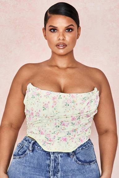 vestiario esso House of CB corsetto floreale vivienne limone X44T105