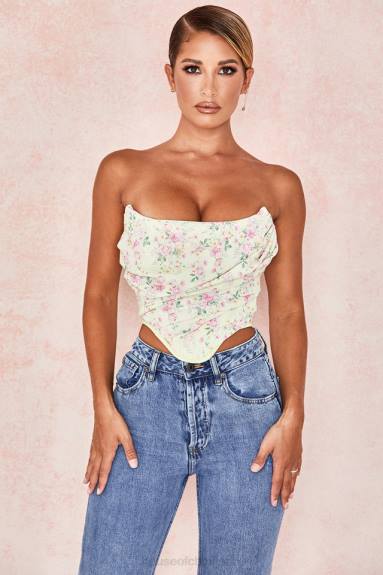 vestiario esso House of CB corsetto floreale vivienne limone X44T105