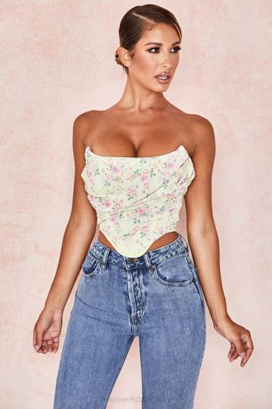 vestiario esso House of CB corsetto floreale vivienne limone X44T105