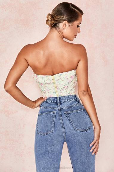 vestiario esso House of CB corsetto floreale vivienne limone X44T105