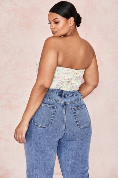 vestiario esso House of CB corsetto floreale vivienne limone X44T105
