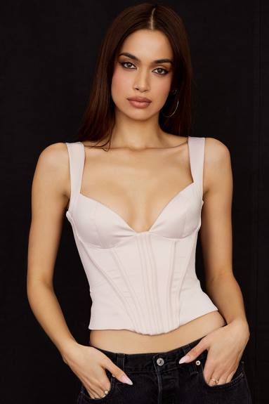 vestiario esso House of CB corsetto in raso di cristalli liberty X44T64