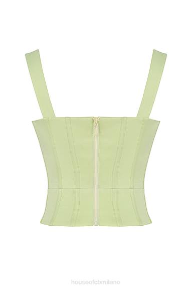 vestiario esso House of CB corsetto in raso lime liberty X44T79
