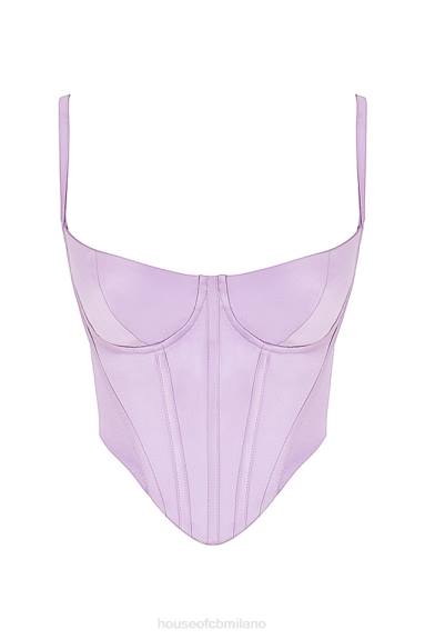 vestiario esso House of CB corsetto in raso orchidea Tamsin X44T57