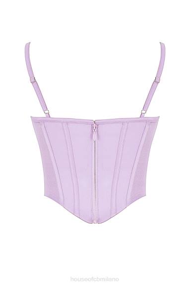 vestiario esso House of CB corsetto in raso orchidea Tamsin X44T57