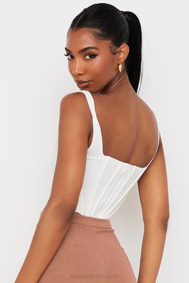 vestiario esso House of CB corsetto in rete bianca ninetta X44T89