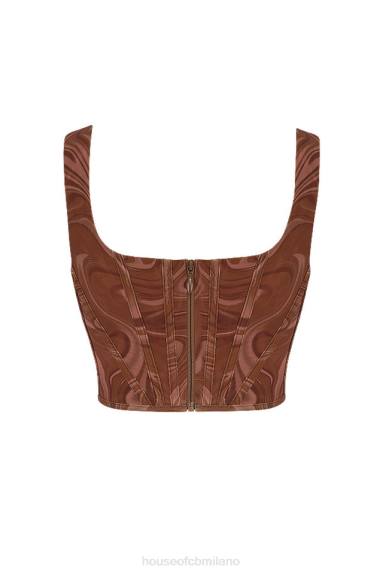 vestiario esso House of CB corsetto in rete con stampa a spirale ninetta X44T86