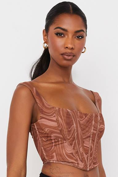 vestiario esso House of CB corsetto in rete con stampa a spirale ninetta X44T86