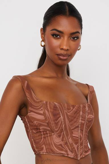 vestiario esso House of CB corsetto in rete con stampa a spirale ninetta X44T86