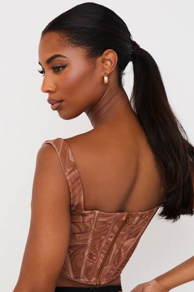 vestiario esso House of CB corsetto in rete con stampa a spirale ninetta X44T86