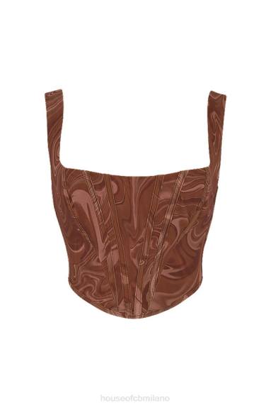 vestiario esso House of CB corsetto in rete con stampa a spirale ninetta X44T86