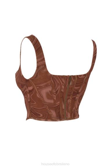 vestiario esso House of CB corsetto in rete con stampa a spirale ninetta X44T86