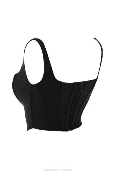 vestiario esso House of CB corsetto in rete nera ninetta X44T94