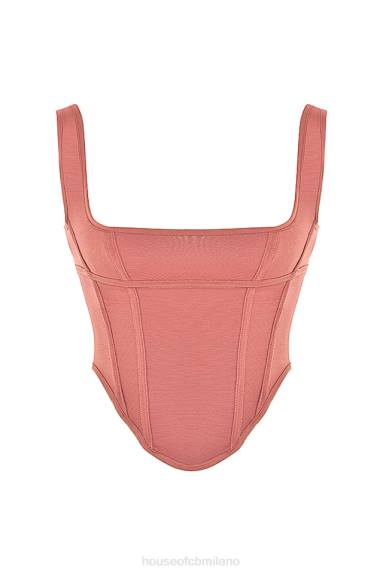 vestiario esso House of CB corsetto in rete rosa edetta X44T73