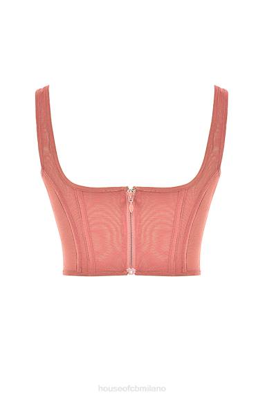 vestiario esso House of CB corsetto in rete rosa edetta X44T73