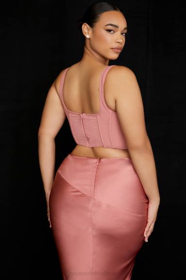 vestiario esso House of CB corsetto in rete rosa edetta X44T73