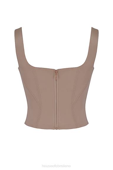 vestiario esso House of CB corsetto lungo in raso pietra rafa X44T68