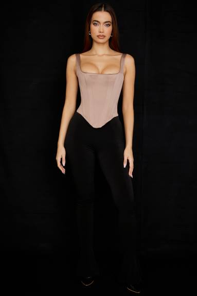 vestiario esso House of CB corsetto lungo in raso pietra rafa X44T68