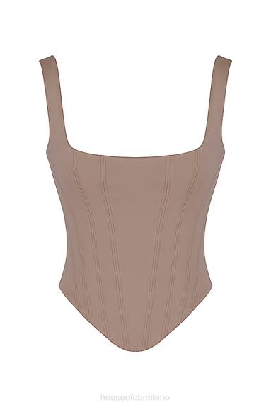 vestiario esso House of CB corsetto lungo in raso pietra rafa X44T68