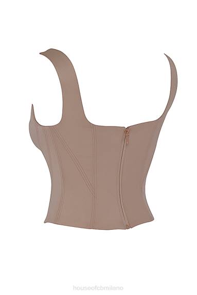 vestiario esso House of CB corsetto lungo in raso pietra rafa X44T68