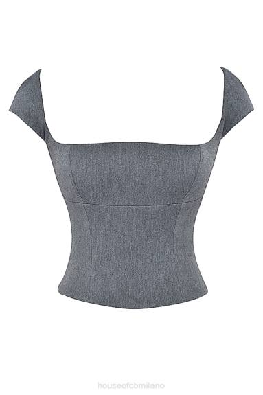 vestiario esso House of CB corsetto rowena con pizzo grigio sul retro X44T14