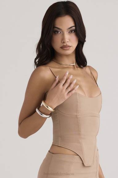 vestiario esso House of CB corsetto scultoreo Flavia beige X44T56