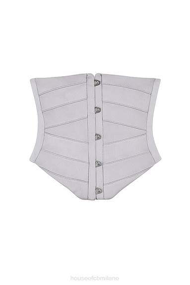 vestiario esso House of CB corsetto sottoseno in raso grigio vienne X44T49
