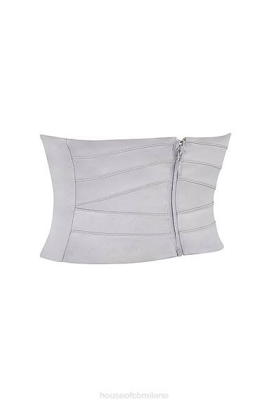 vestiario esso House of CB corsetto sottoseno in raso grigio vienne X44T49