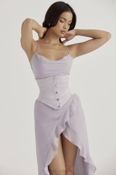 vestiario esso House of CB corsetto sottoseno in raso grigio vienne X44T49