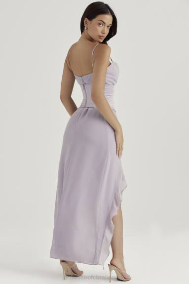 vestiario esso House of CB corsetto sottoseno in raso grigio vienne X44T49