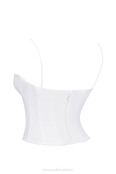 vestiario esso House of CB corsetto strutturato bianco audette X44T22
