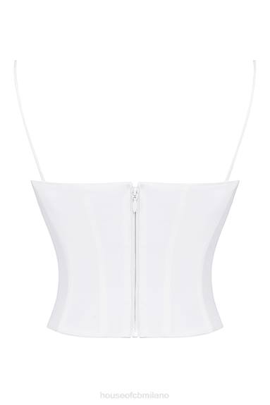 vestiario esso House of CB corsetto strutturato bianco audette X44T22