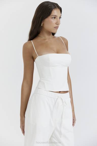 vestiario esso House of CB corsetto strutturato bianco audette X44T22
