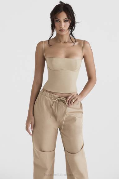 vestiario esso House of CB corsetto strutturato color cammello audette X44T46