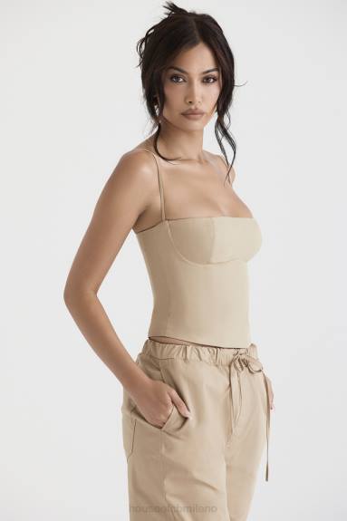 vestiario esso House of CB corsetto strutturato color cammello audette X44T46
