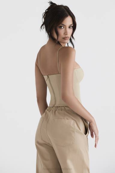 vestiario esso House of CB corsetto strutturato color cammello audette X44T46