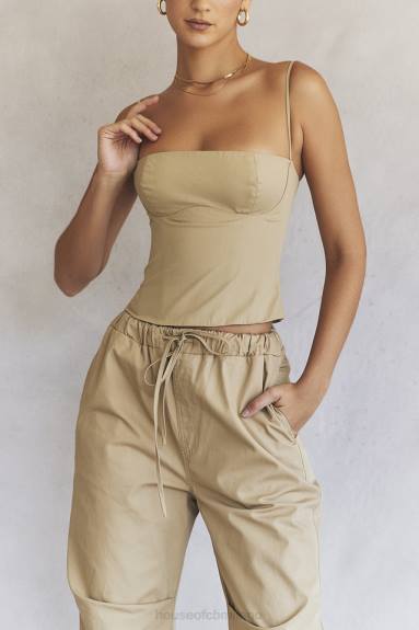 vestiario esso House of CB corsetto strutturato color cammello audette X44T46