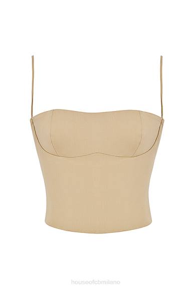 vestiario esso House of CB corsetto strutturato color cammello audette X44T46